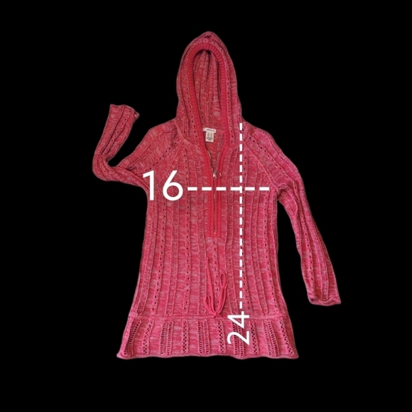 DKNY HOODED Half Zip WINTER Holiday Sweater SZ M - Picture 11 of 15